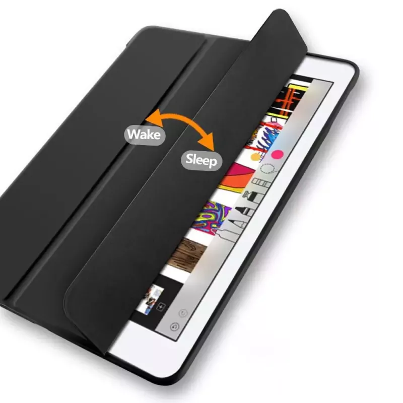 eSTUFF SEATTLE Capa para caneta para iPad 9.7 2018/2017 – Pele PU cinzenta