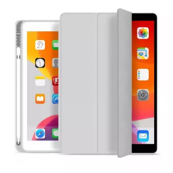 eSTUFF SEATTLE Capa para caneta para iPad 9.7 2018/2017 – Pele PU cinzenta
