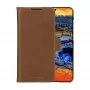 dbramante1928 Lynge LMSSGTDT6469 capa flip para Samsung Galaxy S25, pele granulada, castanha clara