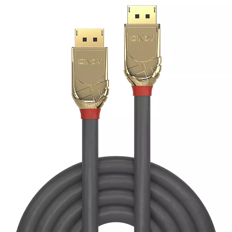 Cabo DisplayPort 1.4 Lindy 0,5 m, Gold Line