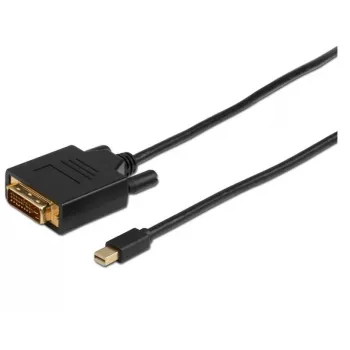 Adaptador de cabo de vídeo Microconnect MDPDVI1B 1 m Mini DisplayPort para DVI-D preto