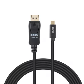 Cabo adaptador Lindy 3 m USB Type-C para DisplayPort 4K60 com HDR