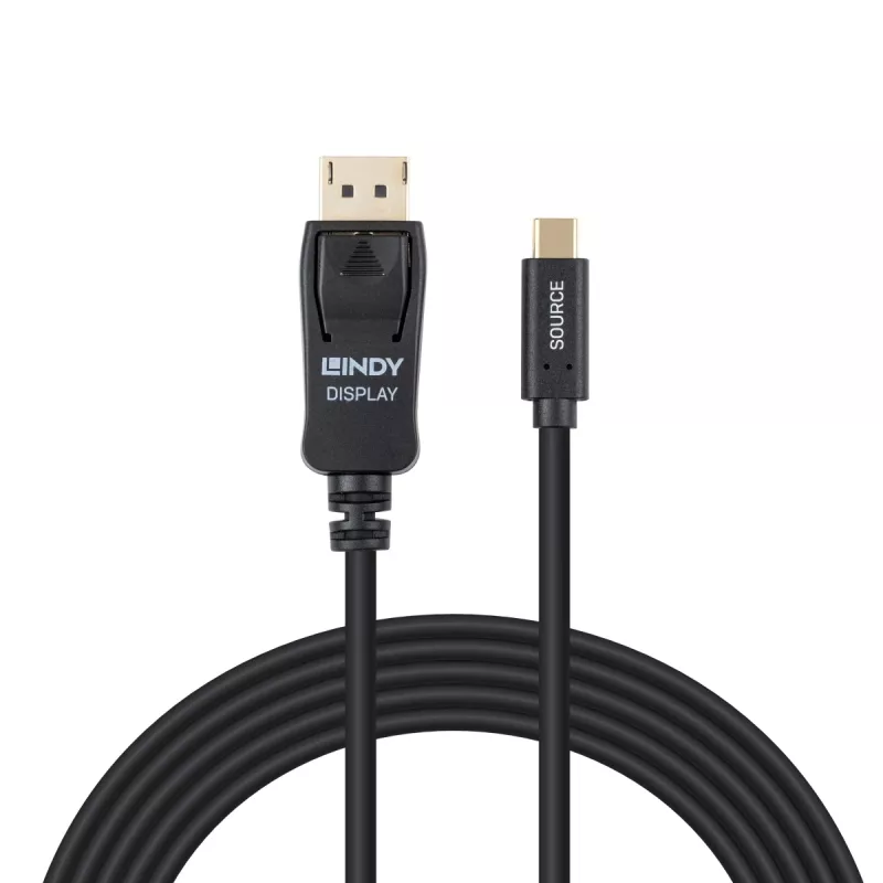 Cabo adaptador Lindy 3 m USB Type-C para DisplayPort 4K60 com HDR