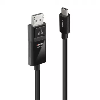 Cabo adaptador USB Type-C para DP 8K60 Lindy 3 m, 3 m, USB Type-C, DisplayPort, macho, macho, reto
