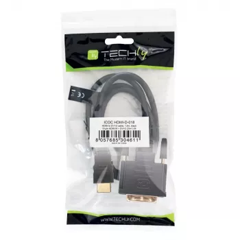 Cabo de vídeo Techly HDMI para DVI-D M/M 1,8 m ICOC HDMI-D-018