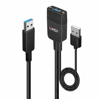 Cabo USB 3.2 Gen 2 Type-A híbrido Lindy 35 m preto ABS