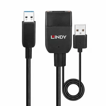 Cabo USB 3.2 Gen 2 Type-A híbrido Lindy 35 m preto ABS
