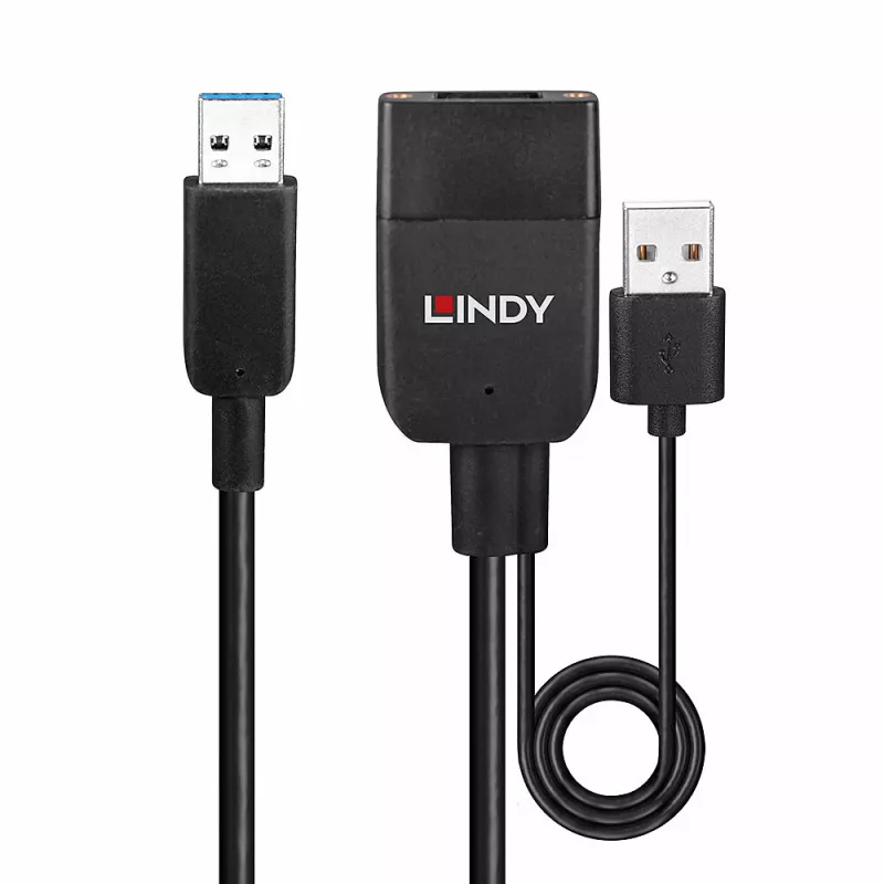 Cabo USB 3.2 Gen 2 Type-A híbrido Lindy 35 m preto ABS