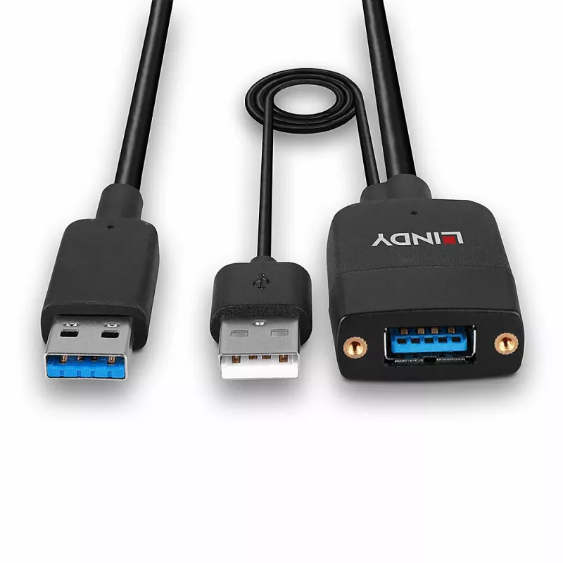 Cabo USB 3.2 Gen 2 Type-A híbrido Lindy 35 m preto ABS