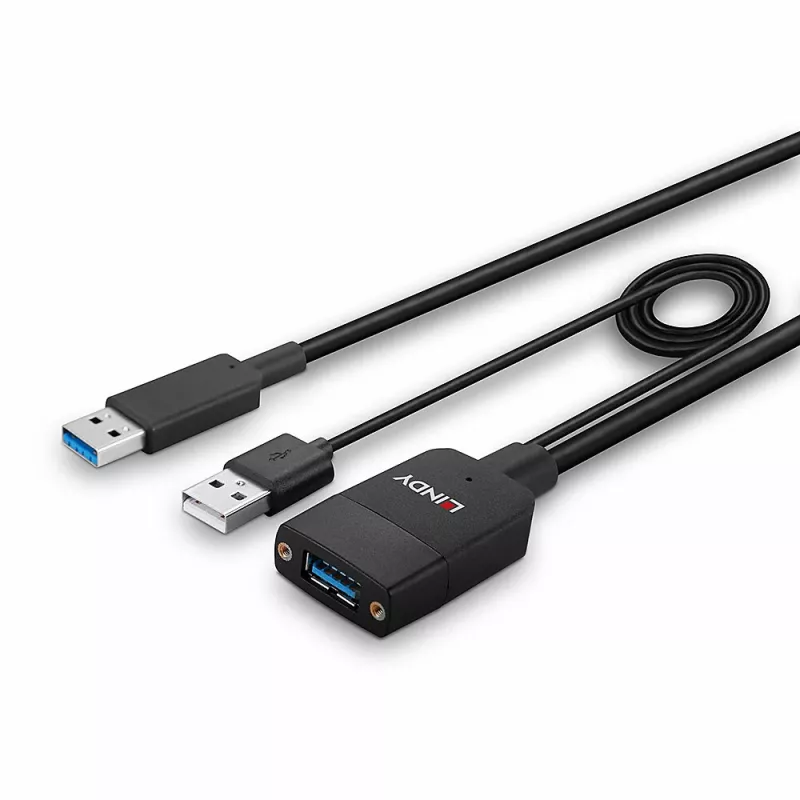 Cabo USB 3.2 Gen 2 Type-A híbrido Lindy 35 m preto ABS