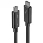 Cabo Thunderbolt 3 Lindy 0,5 m, passivo, 0,5 m, USB-C, USB-C, USB 3.2 Gen 1 (3.1 Gen 1), macho/macho, preto