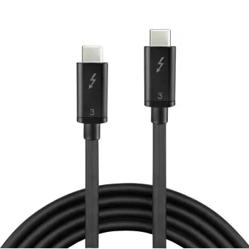 Cabo Thunderbolt 3 Lindy 0,5 m, passivo, 0,5 m, USB-C, USB-C, USB 3.2 Gen 1 (3.1 Gen 1), macho/macho, preto