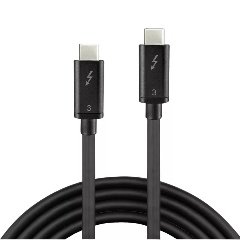Lindy 41555 cabo Thunderbolt 3, passivo, USB-C macho para USB-C macho, 0,5 m, suporte 4K, preto