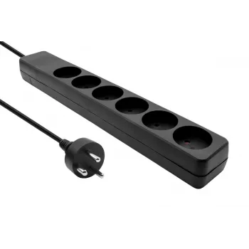 Extensão elétrica Microconnect MC-GRU0610DKW 10 m 6 tomadas com contacto de proteção para interior preto