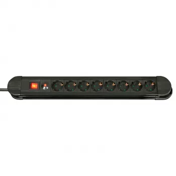 Extensão elétrica Lindy 73104 8 tomadas AC para interior preto