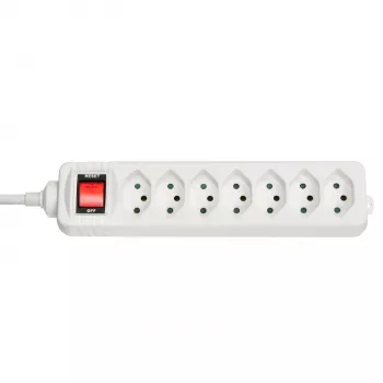 Extensão elétrica Lindy 73168 7 tomadas AC para uso interior branco