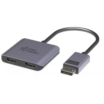 Adaptador DisplayPort para 2x HDMI MicroConnect MC-DP-2XHDMI, conector fêmea HDMI duplo, suporte 4K