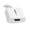 StarTech.com MDP2HDW adaptador de Mini DisplayPort para HDMI, passivo, 1920x1200, passagem de áudio, compatível com Thunderbolt, 17 cm, branco