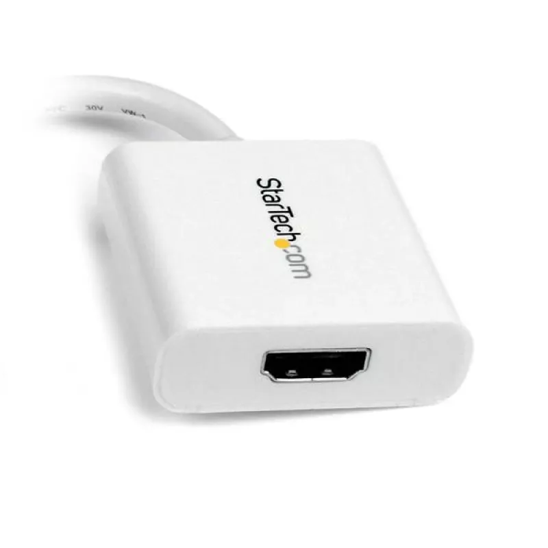 StarTech.com MDP2HDW adaptador de Mini DisplayPort para HDMI, passivo, 1920x1200, passagem de áudio, compatível com Thunderbolt, 17 cm, branco