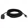 Cabo de extensão USB-A para USB-A Manhattan, 5 m, ficha macho para conector fêmea, ativo, 5 Gbit/s (USB 3.2 Gen1, também conhecido como USB 3.0), repetidor integrado, SuperSpeed USB, preto, três anos de garantia, equivalente a USB2AAEXT5M.
