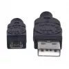 Cabo USB-A para Micro-USB Manhattan, 1,8 m, ficha macho para ficha macho, preto, 480 Mbit/s (USB 2.0), Hi-Speed USB, garantia vitalícia, equivalente a UUSBHAUB6.