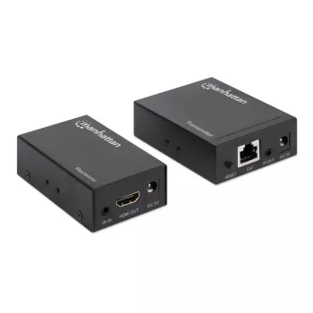 Kit extensor Manhattan HDMI 1080p sobre Ethernet, até 50 m com um cabo Cat6, módulos Tx e Rx, suporte IR, três anos de garantia