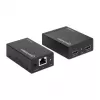 Kit extensor Manhattan HDMI 1080p sobre Ethernet, até 50 m com um cabo Cat6, módulos Tx e Rx, suporte IR, três anos de garantia