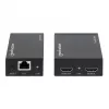 Kit extensor Manhattan HDMI 1080p sobre Ethernet, até 50 m com um cabo Cat6, módulos Tx e Rx, suporte IR, três anos de garantia
