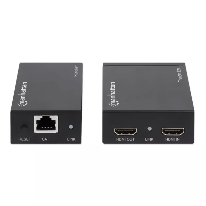 Kit extensor Manhattan HDMI 1080p sobre Ethernet, até 50 m com um cabo Cat6, módulos Tx e Rx, suporte IR, três anos de garantia