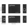 Kit extensor Manhattan HDMI 1080p sobre Ethernet, até 50 m com um cabo Cat6, módulos Tx e Rx, suporte IR, três anos de garantia