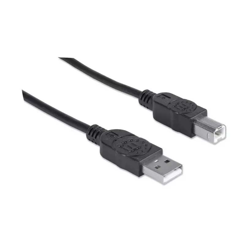 Cabo USB-A para USB-B Manhattan 333368 1,8 m ficha macho para ficha macho preto