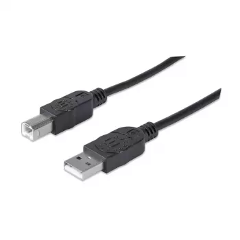Cabo USB-A para USB-B Manhattan 333368 1,8 m ficha macho para ficha macho preto