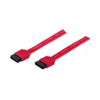 Cabo de dados SATA Manhattan, 7 pinos, 50 cm, macho para macho, 6 Gbps, vermelho, garantia vitalícia