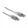 Cabo USB-A para USB-B Manhattan 345408 5 m macho para macho prateado