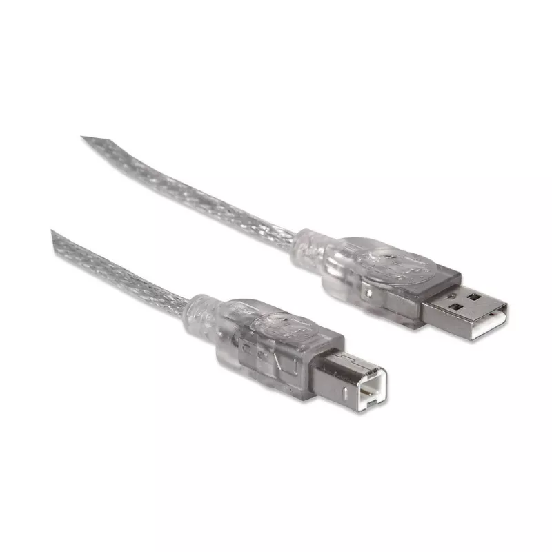 Cabo USB-A para USB-B Manhattan 345408 5 m macho para macho prateado