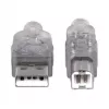 Cabo USB-A para USB-B Manhattan 345408 5 m macho para macho prateado
