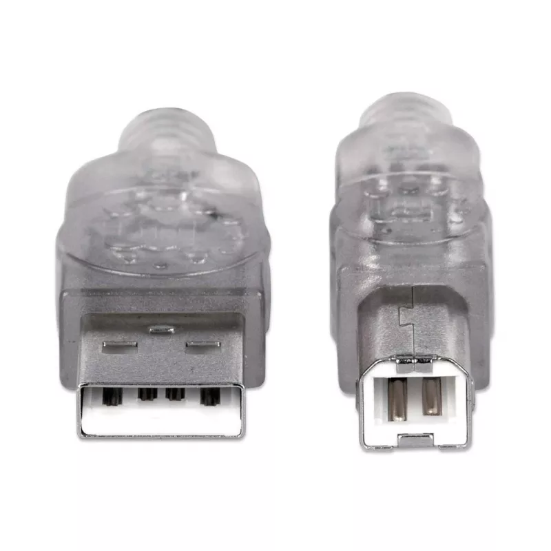 Cabo USB-A para USB-B Manhattan 345408 5 m macho para macho prateado