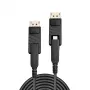Cabo Mini DisplayPort 1.4 híbrido de fibra ótica Lindy 70 m com conectores DisplayPort removíveis