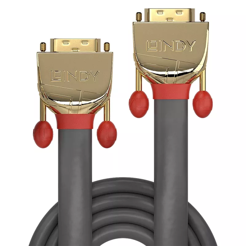 Cabo DVI-D Dual Link Lindy 15 m, Gold Line