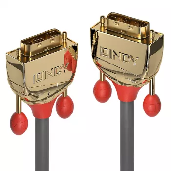 Cabo DVI-D Single Link Lindy 10 m, Gold Line