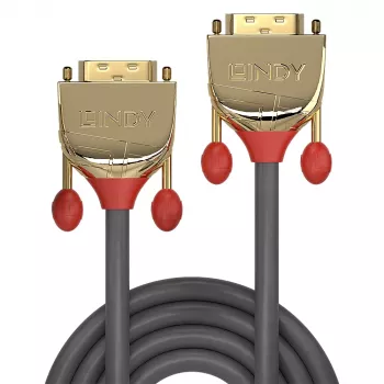 Cabo DVI-D Single Link Lindy 20 m, Gold Line