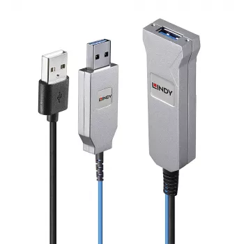 Cabo USB 3.0 de fibra ótica Lindy 30m
