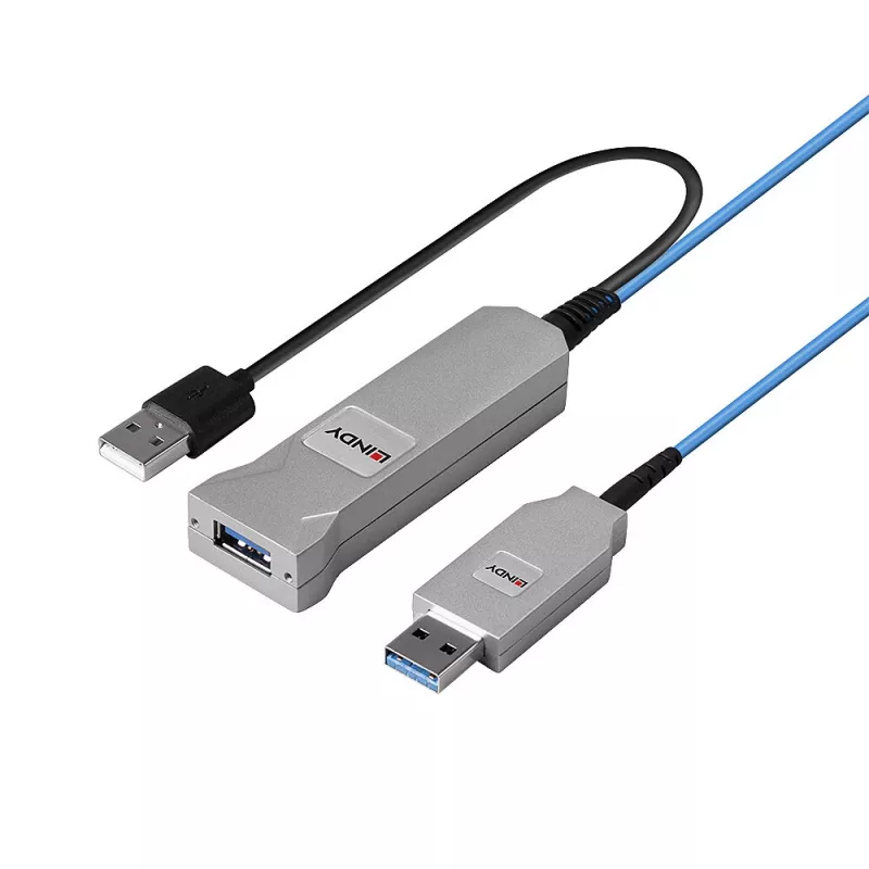 Cabo USB 3.0 de fibra ótica Lindy 30m