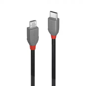 Cabo USB 2.0 Type-C para Micro-B Lindy 0,5 m, Anthra Line