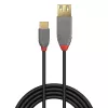 Lindy 36897 cabo adaptador USB 2.0, USB-C macho para USB-A fêmea, Anthra Line, 0,15 m