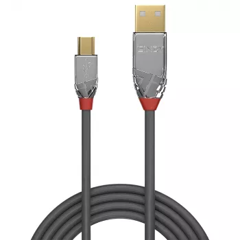 Cabo USB 2.0 Type A para Mini-B Lindy 7,5m, Cromo Line