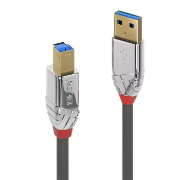 Cabo USB 3.2 Type A para B Lindy 0,5 m, 5 Gbit/s, Cromo Line