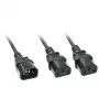 Cabo divisor IEC Lindy 2 m IEC C14 para 2 x IEC C13