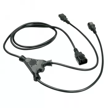 Cabo divisor IEC Lindy 2 m IEC C14 para 2 x IEC C13