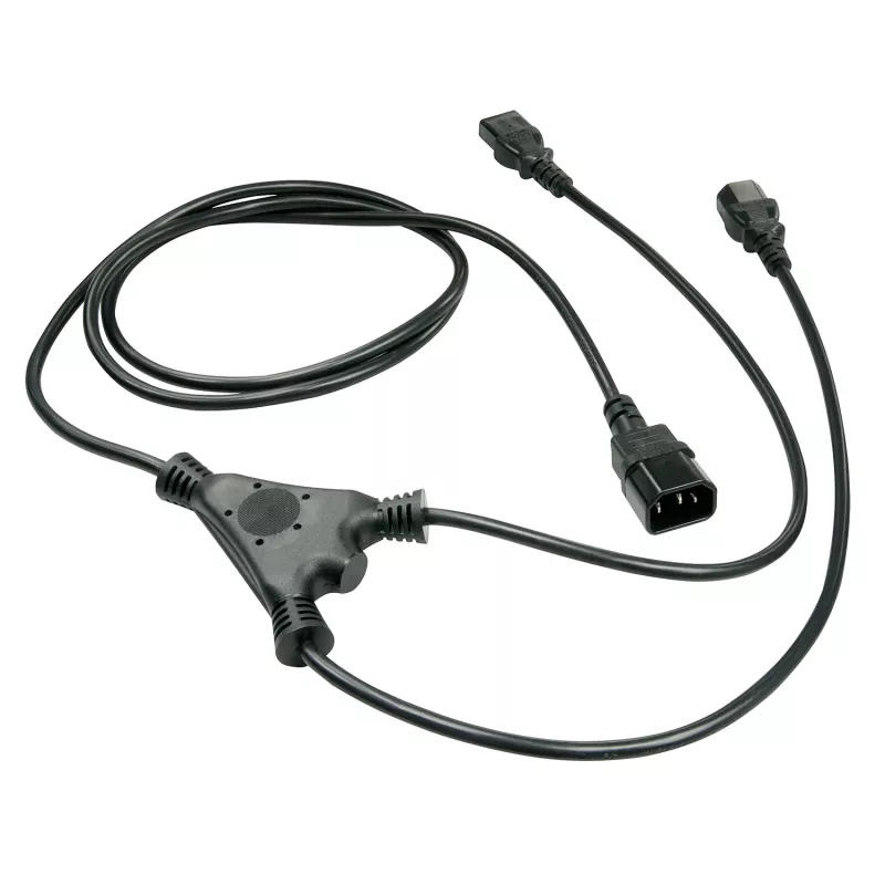 Cabo divisor IEC Lindy 2 m IEC C14 para 2 x IEC C13